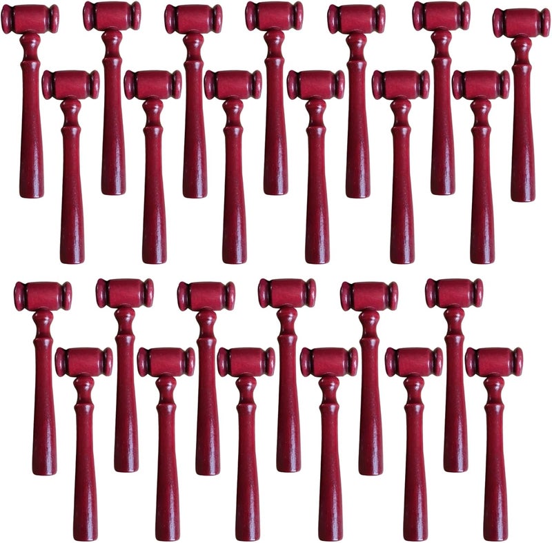 Varku Red Wood Judge Gavel Set, 25 Pcs Party Favors Halloween, Elegant Courtroom Design, Polished Finish, Ideal for Auction and Costume Props, 11CM Judge Mallet - Image 1